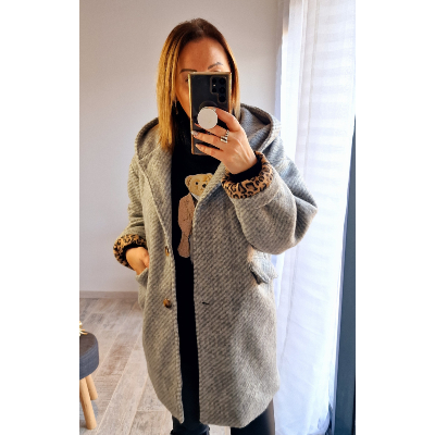 MANTEAU LINA GRIS