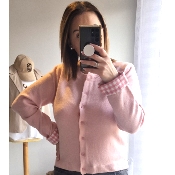 GILET ROSE A CARREAUX