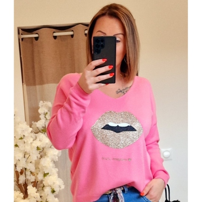 PULL BOUCHE ROSE