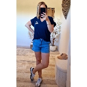 TEE-SHIRT BLEU MARINE CERISES