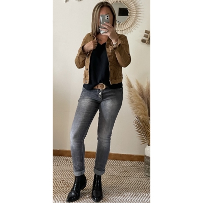 VESTE EN JEANS CAMEL
