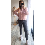 GILET ROSE A CARREAUX