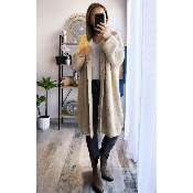 GILET LONG CARINE BEIGE