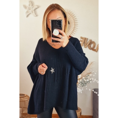 PULL OVERSIZE NOIR