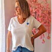 TEE-SHIRT COEUR BLEU CLAIR