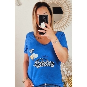 TEE-SHIRT BLEU COCINELLE