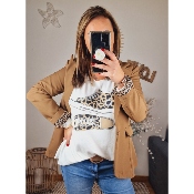 VESTE CAMEL LEOPARD