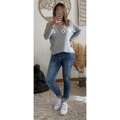 PULL AMOUR GRIS