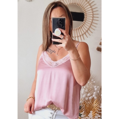 TOP ROSE SATIN