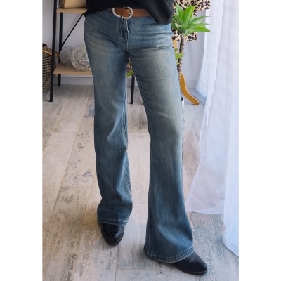 JEANS FLEUR BLEU