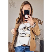 VESTE CAMEL LEOPARD