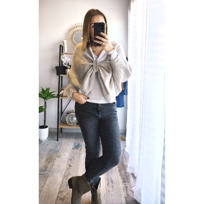 PULL NOEUD BEIGE
