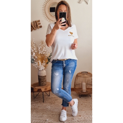 TEE-SHIRT COEUR DOREE