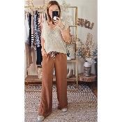 PANTALON CAMEL CELIA LEOPARD