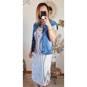 VESTE JEANS SANS MANCHES