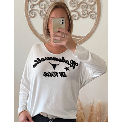 PULL MADEMOISELLE EN FOLIE BLANC