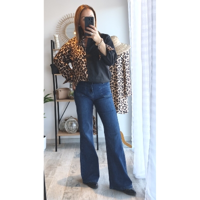 CHEMISE NOIR ET LEOPARD