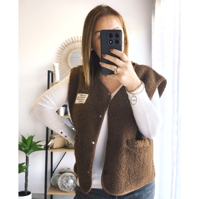 GILET SANS MANCHE CHOCO
