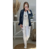 JEANS BLANC MOTIFS