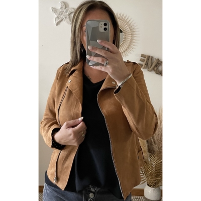 VESTE SUEDINE CAMEL