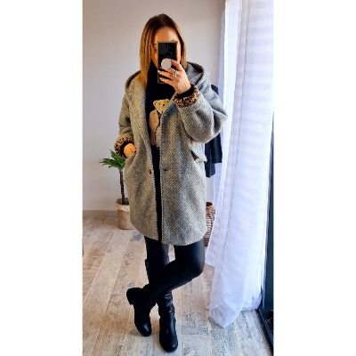 MANTEAU LINA GRIS