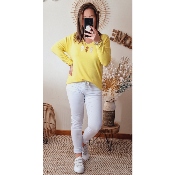 PULL POISSON JAUNE