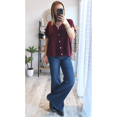 GILET LEANA BORDEAUX