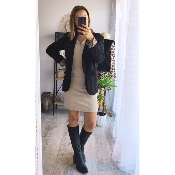 BLAZER NOIR LEOPARD INTERIEUR