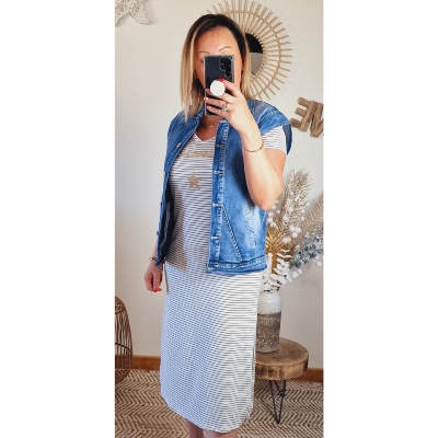 VESTE JEANS SANS MANCHES