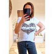TEE-SHIRT COEUR LEOPARD