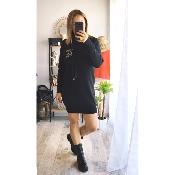 ROBE PULL LIS NOIR
