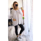 PULL ETOILE BLANC
