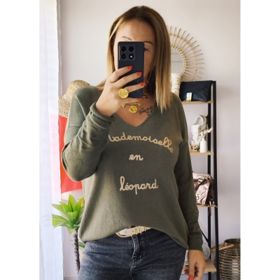 PULL KAKI MADEMOISELLE LEO